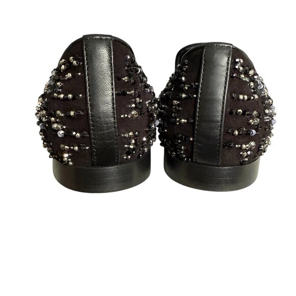Versace 1003792 Men\'s Black leather loafer‎ embellished beading, 42 main image 5